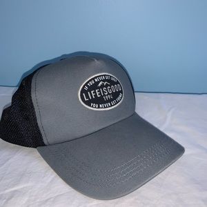Grey and Black Life is Good Mesh Back Hat / Cap